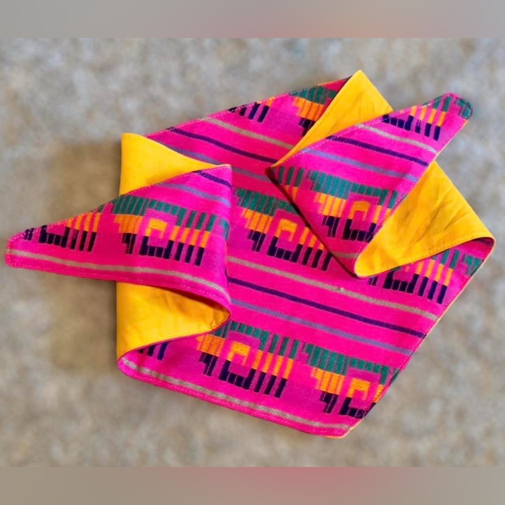 Vibrant Pink Patterned Bandana - Picture 7 of 7